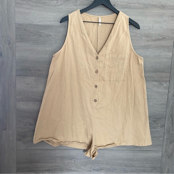 Rylee + Cru Pants - Rylee + Cru Amari Romper Sand
